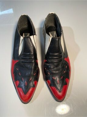 Vintage Mootsies Tootsies "Houston" leather slip-on shoes in colour block